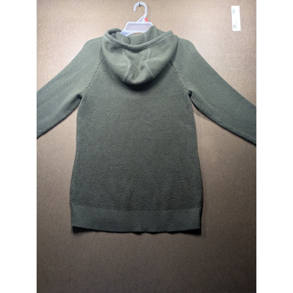LL Bean Womens Olive Green Quarter Zip Hooded Sweater Thermolite 505129 Small - Picture 3 of 8